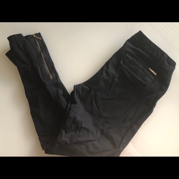 Michael Kors Pants - Michael Kors Black & Gold Jeggings With Side Zip